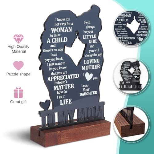 Gifts for Mom from Daughter - Sentimental Mother's Day Birthday Gifts for Mom, Meaningful Mom Keepsake Plaque, Mother Daughter Gifts "To My Mom" Christmas Valentines Day Easter Presents