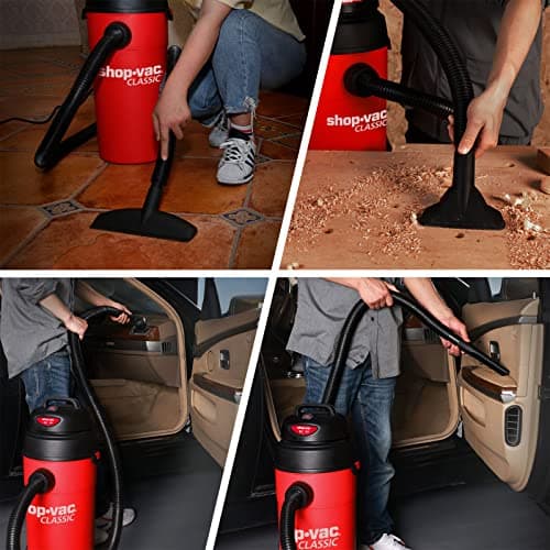 Shop-Vac 5 Gallon 5.5 Peak HP Wet/Dry Vacuum, Wall Mountable Compact Shop Vacuum with 18+7Ft Long Hose & Attachments, Ideal for Jobsite, Garage, Car & Workshop. 9522236