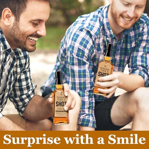 wedding groomsmen gifts, take shot tags Groomsmen Proposal Gift, 8 Will You Be My Groomsman Cards, 2 Best Man Card B0D6GL9WCH