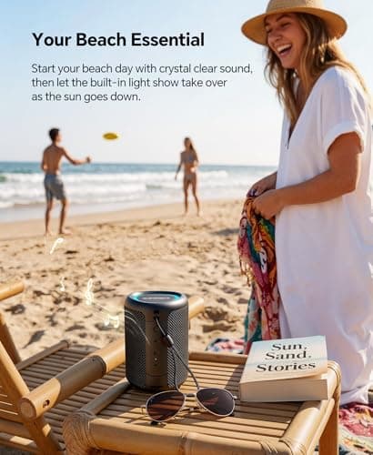 Powerful HD Sound, Dynamic Lights, 15H Playtime, BT 5.3, TWS Pairing, IPX5 Beach|Camping|Pool Accessories, Halloween Music Portable Bluetooth Speaker Gift Ideas: Outdoor Travel Essentials Waterproof B0CX1FRR27