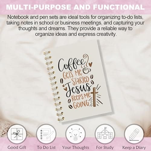 WFSM Coffee and Jesus Notebook - Coffee Christian Journal, Coffee Jesus Spiral Notebook, Coffee Christian Jesus Decor, Jesus Gifts for Women, Gifts for Coffee Lovers, Christian Gifts, 5.5x8.3 Inches B0DJKV6SK2