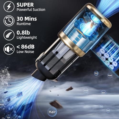 ZLieatmp Bug Vacuum Catcher,12000Pa Handheld Car Vacuum Cleaner,Suction/Blow/Charge/Extract/4-In-1 Portable Cordless Vacuum Cleaner,30-Minute Run Time Suitable for Home,Indoor and Outdoor Cleaning