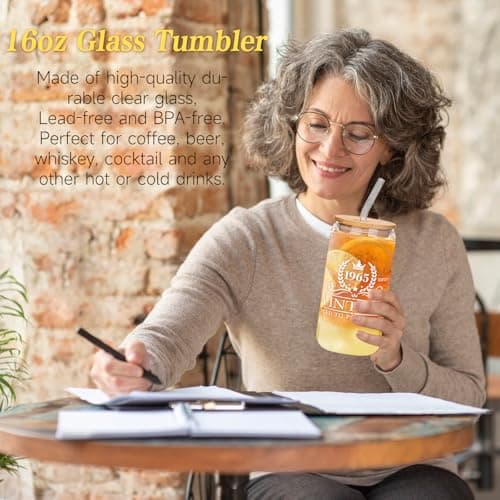 60th Birthday Gifts for Her Women, Cool Gifts for 60 Year Old Woman, Sixty Birthday Tote Bag Glass Cup Candle Gift Basket Ideas Daughter Mom Sister Friend Wife Coworkers