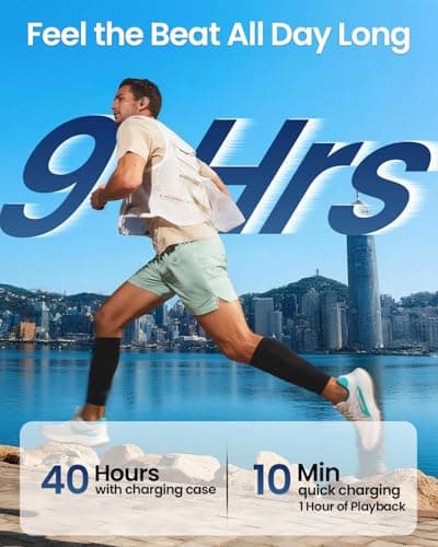 LEEMC Wireless Earbuds, Bluetooth Headphones 6.0, Ear Buds with Touch Screen, ANC ENC Noise Cancelling, 40H Bass Stereo Sound Over-Ear Earphones for iOS, Android, Sports, Workout,Charcoal