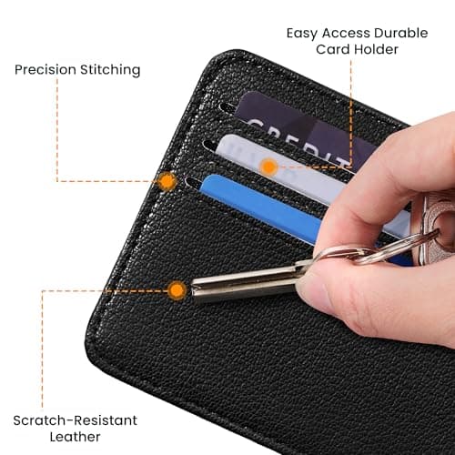 Mayski Credit Card Holder for Women Minimalist Wallet, RFID Blocking Wallets Card Cases, Small Wallets with ID Window for Women Men, Black