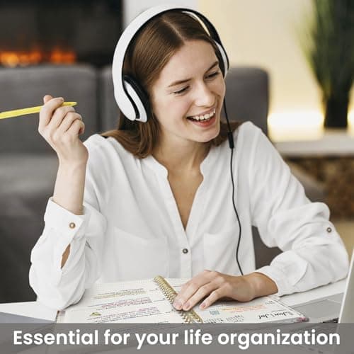 2026 Planner, Weekly and Monthly Calendar Planner for Women, Jan 2026 - Dec 2026, Hardcover Planning Agenda Book with Tabs, Spiral Bound, Inner Pocket, Perfect for School Office Supplies, 6.3" x 8.5" - Wildflowers