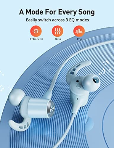 Wireless Headphones, Hsoipn Bluetooth 5.2 Stereo aptX Wireless Earbuds Bass Bluetooth Earbuds Bulit-in Mic with 16H Playtime, Magnetic, IPX7 Waterproof Perfect for Sport, Gym