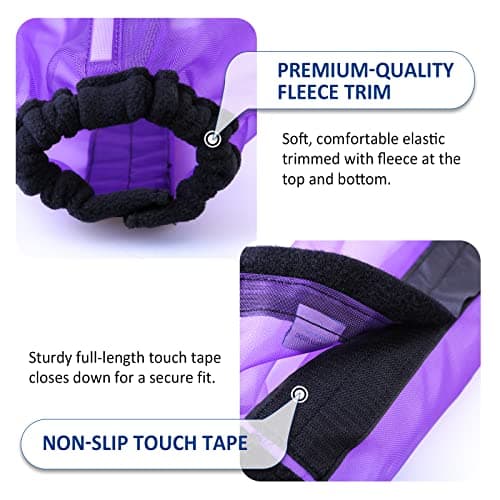 CareMaster Universal Size Horse Leggings Fine Mesh Horse Fly Boots Greatly Reduce Stomping Breathable Horse Boots Leg Wraps (Set of 4) Purple