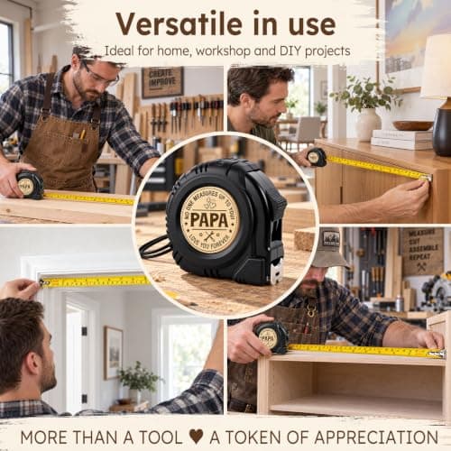 TUZELIYA Papa Birthday Gifts from Daughter Son, 16.5ft 5M Tape Measure Gifts for Him Men, No One Measures Up to You Papa, Daddy Presents, Dad Gifts for Christmas Fathers Day Thanksgiving B0HCZ5MCR9