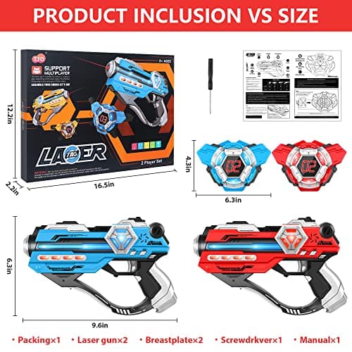 IJO Laser Tag Guns Set of 2 Laser Tag with Digital LED Score Display Vests for Teens, Family and Adults Fun,Birthday Gift Toys for Kids Ages 6 7 8 9 10 11 12+Year Old Boy & Girls