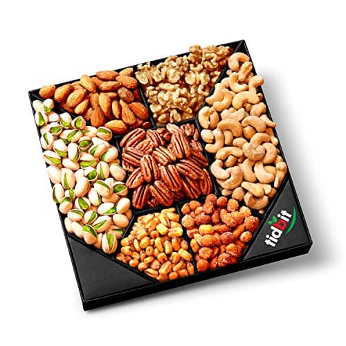 Gourmet Nut Platter (7 Mix Tray) - Gift Baskets for Adults & Kids, Healthy Food Arrangement, Care Package, Irresistible Treats to Satisfy Your Cravings, Birthday, Labor Day, Christmas and other Holidays!