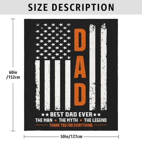 Best Christmas, Valentine's Day, Father's Day Dad Ever Gifts, Happy Birthday for Dad, Father Birthday Gifts Dad Gifts from Daughter or Son Blanket 60" x 50", Birthday Gift for Dad B0HDNVQFKV