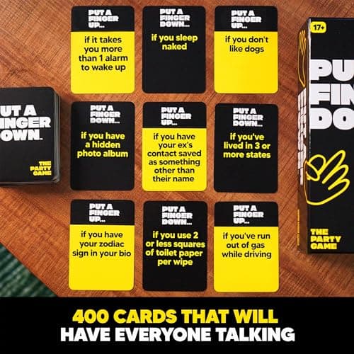 Put A Finger Down - Hilarious Party Card Game, Game Night, Parties, Big and Small Groups | Fun Social Icebreaker with 400 Cards for 2+ Players