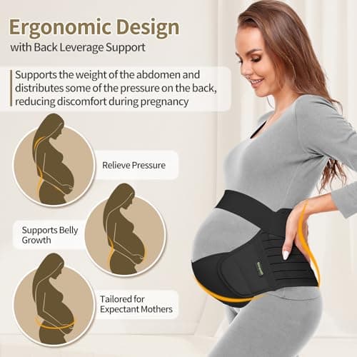 Pregnancy Support Belt Maternity Belly Band Pregnancy Belly Support Bands for Back/Pelvic/Hip Pain (M, Black) Maternity Belt Pregnancy Belly Band 3 in 1 Support Belt for Pregnant Women B09PZ5PSXW