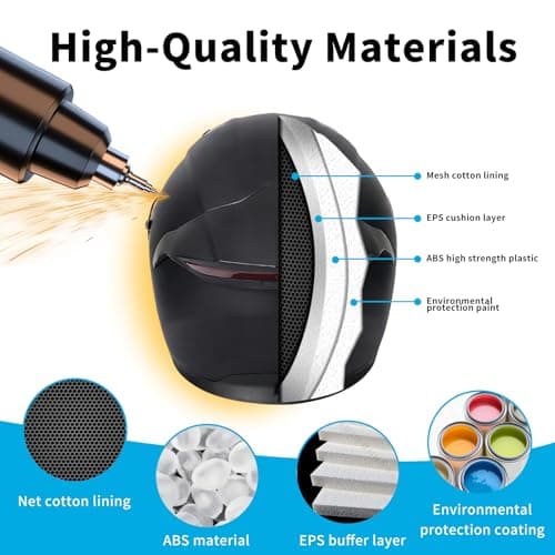 Bluetooth Modular Motorcycle Helmets with Tail Lights, DOT Certified Flip-Up Dual Visor Full Face Helmets for Men & Women Moto ATV UTV Snowmobile ADV Four Wheeler Street Bike
