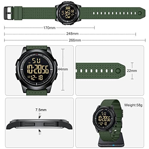 GOLDEN HOUR Ultra-Thin Minimalist Sports Waterproof Digital Watches Men with Wide-Angle Display Rubber Strap Wrist Watch for Men Women