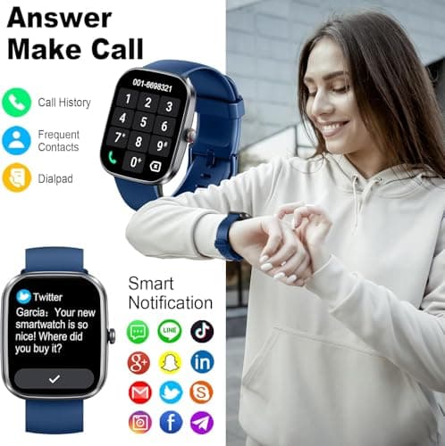 Smart Watch(Answer/Make Call), 1.91" Smartwatch for Men Women, NEW Fitness Watch with 110+ Sport Modes, Fitness Activity Tracke with Pedometer/Sleep Monitor/Heart Rate/IP68 Waterproof, for Android iOS