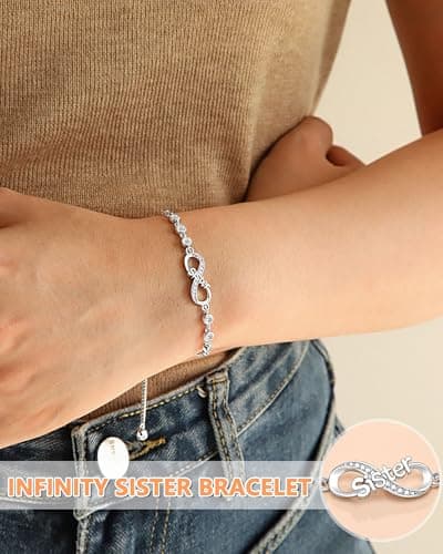 UNGENT THEM Infinity Love Heart Bracelets for Women Her Happy Birthday Valentines Christmas Presents
