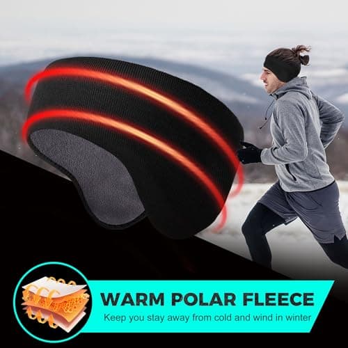WTACTFUL Double-Layer Fleece Pro, Ear Warmers Muffs Cold Weather Winter Headband Ear Covers for Men Women Ski Running Cycling