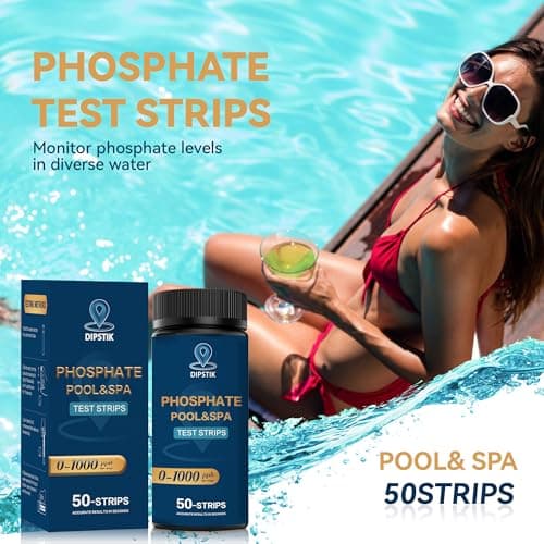 Phosphate Test Kit for Pool,50 Strips Phosphate Test Strip Quick and Accurate Swimming Hot Tub and Spa Water Testing