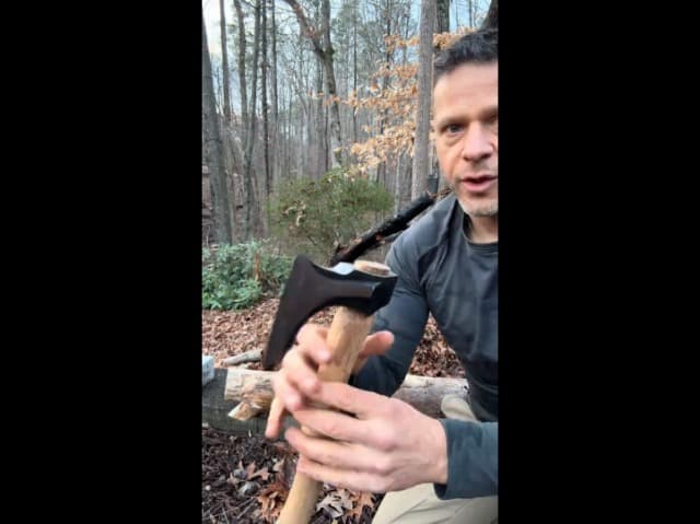 Purple Dragon Camping Hatchet 14.7 Inch Hand Forged Splitting Axe - Outdoor Wood Splitting Chopping & Carving Tool with Leather Sheath Bushcraft Survival Wooden for Men and Women