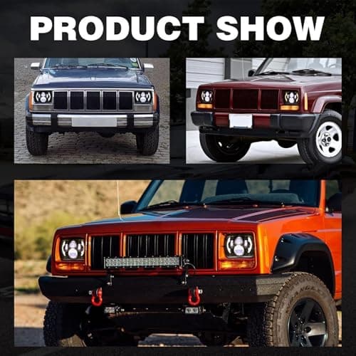 YUGUANG 5x7 7x6 LED Headlights, H6054 LED Headlights Hi/Low Beam DRL Amber Turn Signal DOT Approved Compatible with Wrangler YJ XJ Cherokee Truck Van, 2PCS