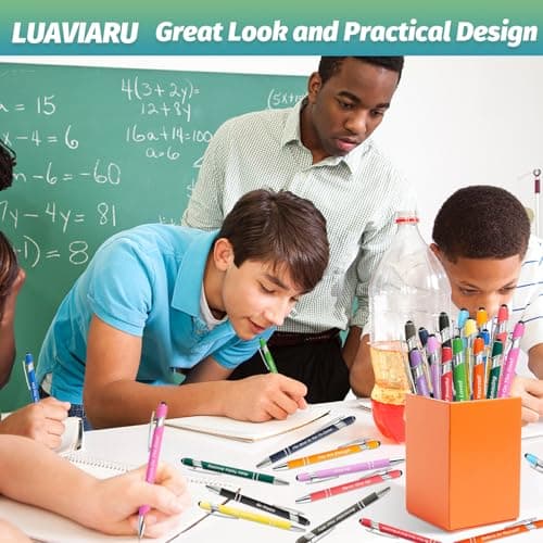 LUAVIARU 40 Piece Inspirational Pens Kit with Stylus Tip & Sayings – 20 Motivational Pen + 20 Individual Bags – Uplifting Quote & Positive Ideas – For Teachers, Office, School, Meetings, Team Events B0D66JJWSX