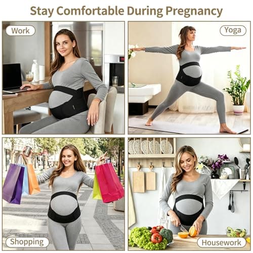 Pregnancy Support Belt Maternity Belly Band Pregnancy Belly Support Bands for Back/Pelvic/Hip Pain (M, Black) Maternity Belt Pregnancy Belly Band 3 in 1 Support Belt for Pregnant Women B09PZ5PSXW