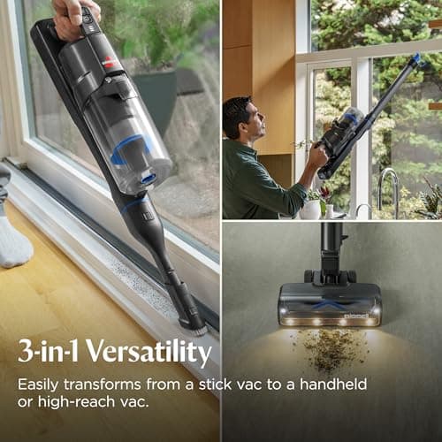 Bissell PowerClean FurGuard 280W Self-Standing Cordless Vacuum w/Self-Cleaning Brush Roll, Strong Suction, Removeable Battery, Wall Mount, Upholstery Tool & Bright Headlights