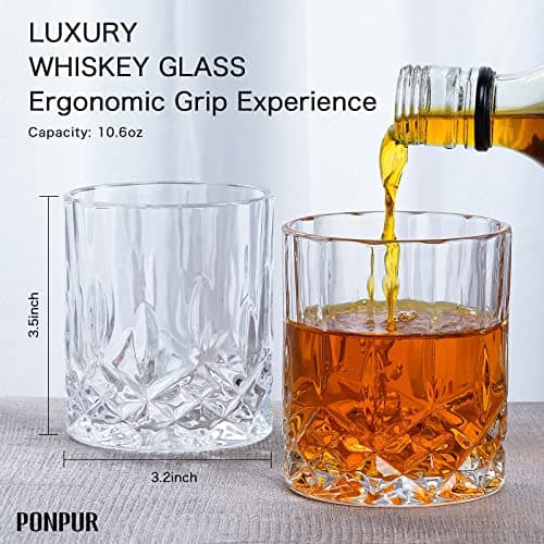 PONPUR Gifts for Men Dad Stocking Stuffers, Whiskey Decanter Set with 2 Glasses, Unique Cool Dad Birthday Gift from Daughter Son, Best Christmas Retirement Present for Man Father