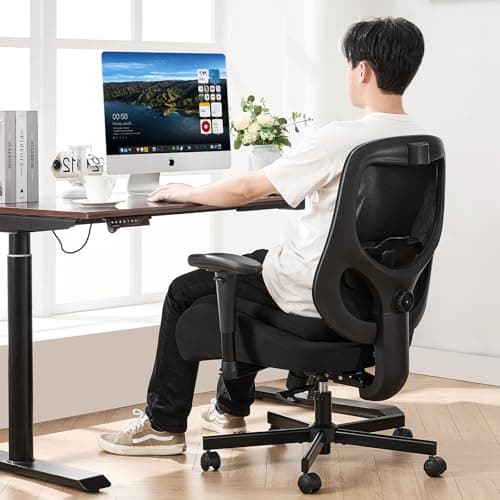 BOSMILLER Big and Tall Office Chair with Wide Thick Seat Cushion for Heavy People,700lbs Ergonomic Mesh Desk Chair with Adjustable Lumbar Support and Armrests for Adults Sitting All Day