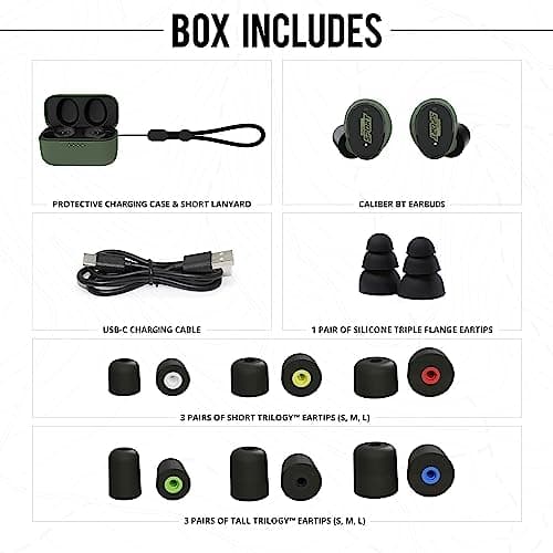 ISOtunes Sport Caliber BT Shooting Ear Protection for Gun Range – Bluetooth Hearing Protection for Shooters, 25 dB Noise Reduction Rating (NRR) Shooting Ear Buds with Electronic Ear Protection