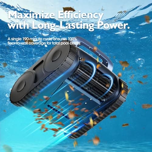 [2026 Release] Automatic Robotic Pool Vacuum for Inground & Above Ground Pools, Wall Climbing Pool Vacuum Cleaner, Cleans Floor, Walls, Waterline, Drain & Skimmer up to 2150 Sq. Ft., 190 Min