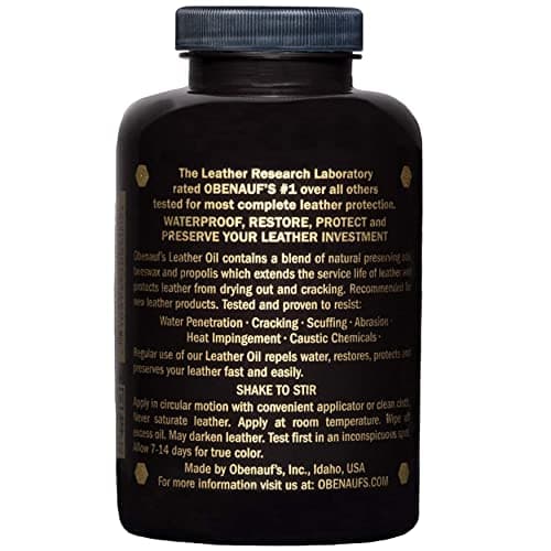 Obenauf's Leather Oil - Leather Conditioner (8oz) - Restore and Protect Leather Boots, Jackets, Purses as Well as Car Leather, Leather Furniture and Much More - Made in The USA (with Applicator)
