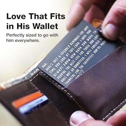 Wallet Card for Dad – Father's Day Gift from Son or Daughter for the Best Dad Ever - Voted Most Meaningful and Unique Gift for Fathers - Gift Ready, Engraved