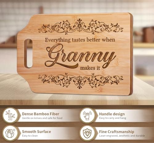 AceThrills Granny Gifts for Granny Birthday, Christmas from Grandkids - Engraved Bamboo Cutting Board 12.3"L x 8.7"W x 0.4"Th B0CYL84JGG