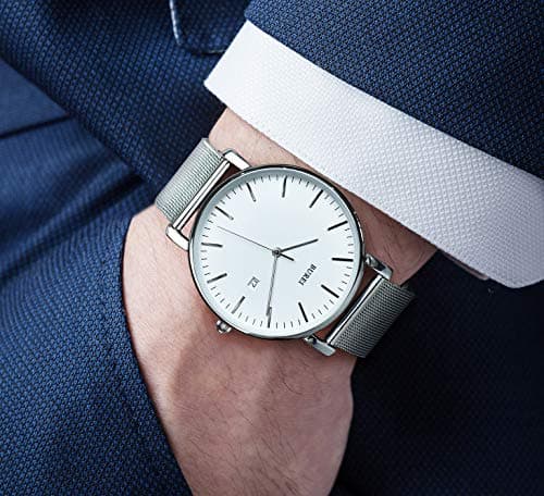 BUREI Men Wrist Watches Fashion Minimalist Analog Quartz Waterproof Watches for Men