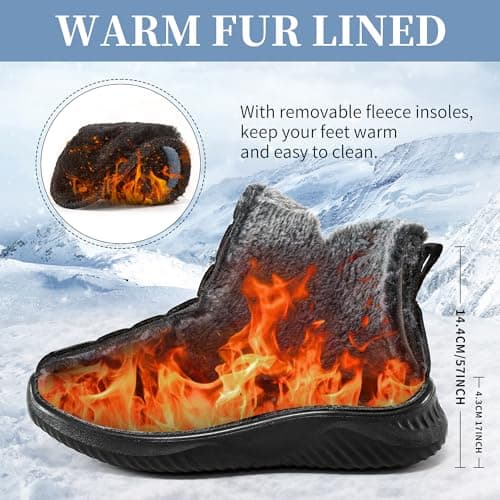 Ecetana Womens Snow Boots Winter Shoes: Ankle Booties Warm Fur Lined Waterproof Non-Slip Boots for Women
