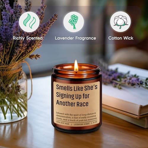 Track and Field, Cross Country, 5K Run, Half Marathon Essentials, Christmas, Birthday, Running Gifts for Marathon Runner, Mom GSPY Candle, Gifts for Runners, Running Accessories for Women, Female, Girl B0FD9S4K1G