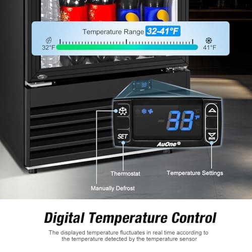 Commercial Beverage Refrigerator, 24 Inch Beverage Fridge, 15 Cu. Ft. Drink Fridge, Display Refrigerator Glass Door, Commercial Display Fridge with Customizable Light Box for Shops, Restaurants, Bars