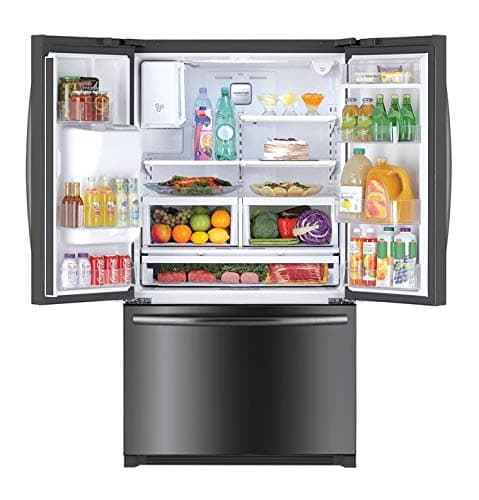 Winia WRFS26SUJE 25.5 Cu. Ft. French Door Dispenser Refrigerator With a Dual Ice Maker - Black Stainless Steel