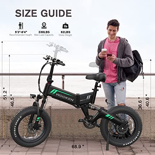 TotGuard Electric Bike,20" Electric Bike for Adults Peak 750W Brushless Motor,20MPH Fat Tire Ebike,Foldable Adult Electric Bicycles with 48V 10Ah Removable Battery,7-Speed,SGS Certified to UL 2849