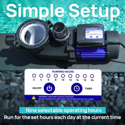 Aquastrong In/Above Ground Pool Pump High Flow Self Primming Swimming Pool Pump,Glossy Black