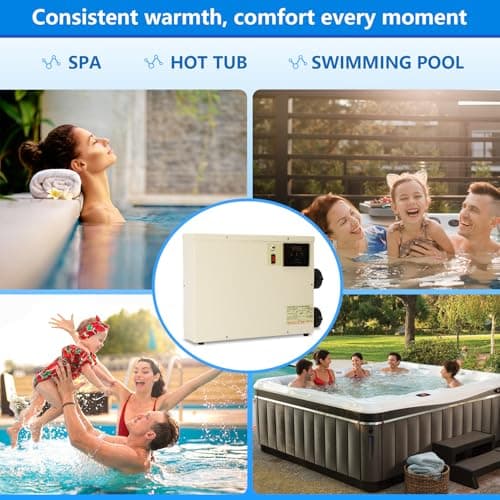 11KW 240V Pool Heater for Above Ground Pool, Electric Swimming Pool Heater with Touchscreeen, Hot Tub Thermostat for Spa, Bathtub, Above Inground Pool, 1500 Gallons (11KW)