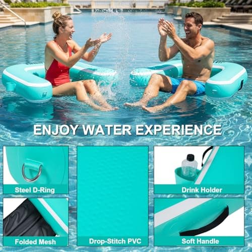 Inflatable Pool Float Chair for Lake Floating Pool Chairs Heavy Duty Floating Chair Lake Floats for Adults Pool Chair Floats Pool River
