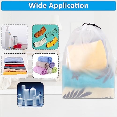 15.7" x 11.8" Waterproof Dustproof Portable Travel Shoe Storage Bag for Men and Women Clear Shoe Bags for Travel 5 PCS, Drawstring Travel Shoe Bags for Packing B0C6X2VP9R