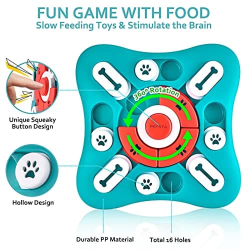 PETSTA Dog Puzzle Toys, Treat Dispensing Dog Enrichment Toys for IQ Training and Brain Stimulation, Interactive Mentally Stimulating Toys as Gifts for Puppies, Cats, Dogs B09XXPCB4T