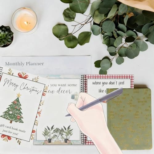 Christmas Stocking Stuffer Christmas Gift Card Book for Adults, Merry Christ-mas Gift Cards, 5x7 Color Spiral Bound Card Book- Surprises On Every Page, DIY Personalized Xmas Gifts for Family, Friends, Students B0FW3QJVR6