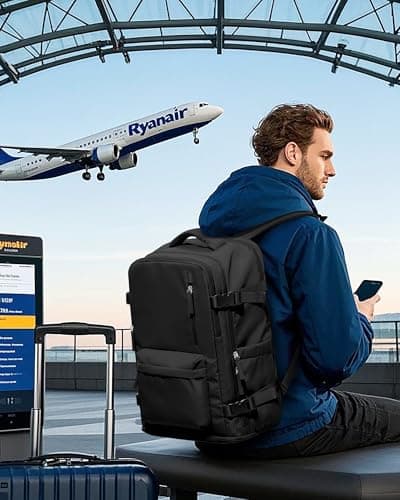 VGCUB Large Travel Backpack with Storage Compression Seal Bags for Clothing with Pump Vacuum System Carry on Personal Item Work Business Vacpack Laptop Backpack for Women Men Black