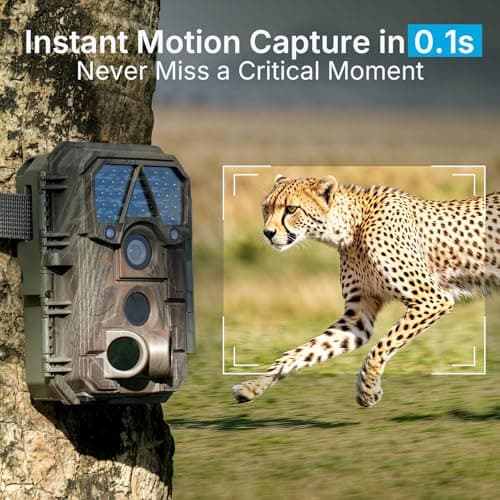 P70 (Non-Cellular,Non-WiFi) Trail Camera, 64MP 1296p, Game Cameras with No-Glow IR Night Vision, Motion Activated, Waterproof for Wildlife Deer Cams, Hunting